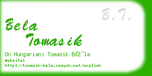 bela tomasik business card